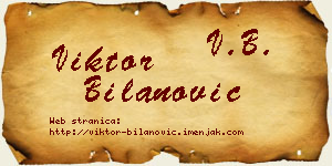 Viktor Bilanović vizit kartica